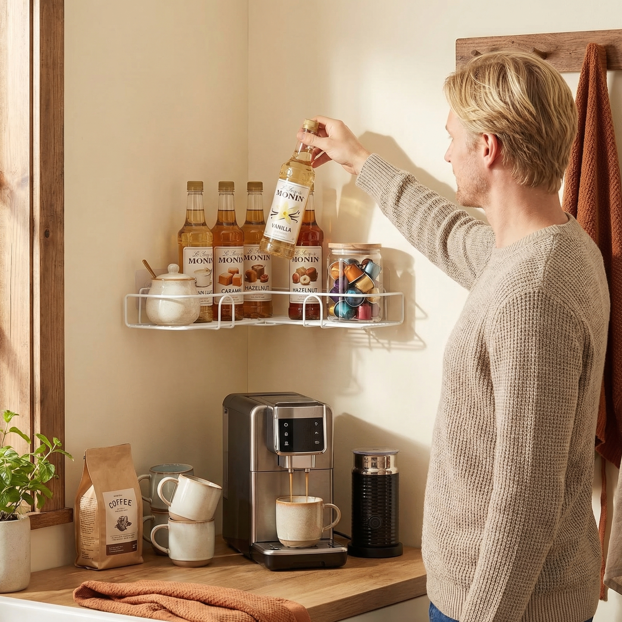 kitchen corner storage rack