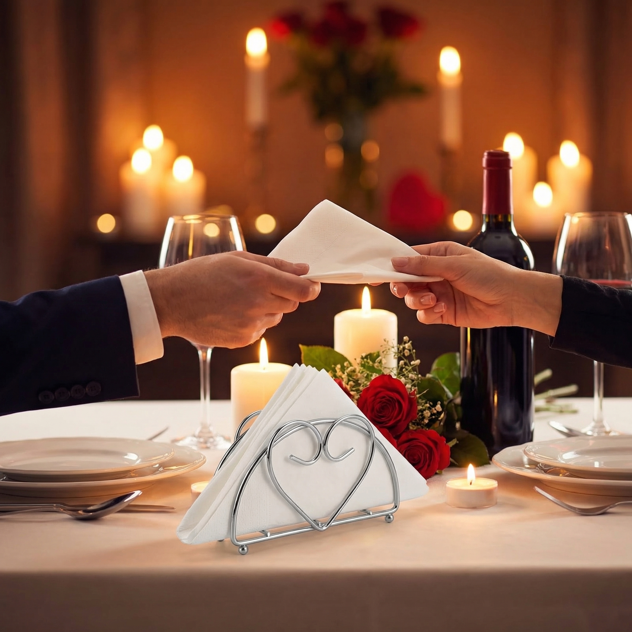 Heart-shaped Metal Napkin Holder