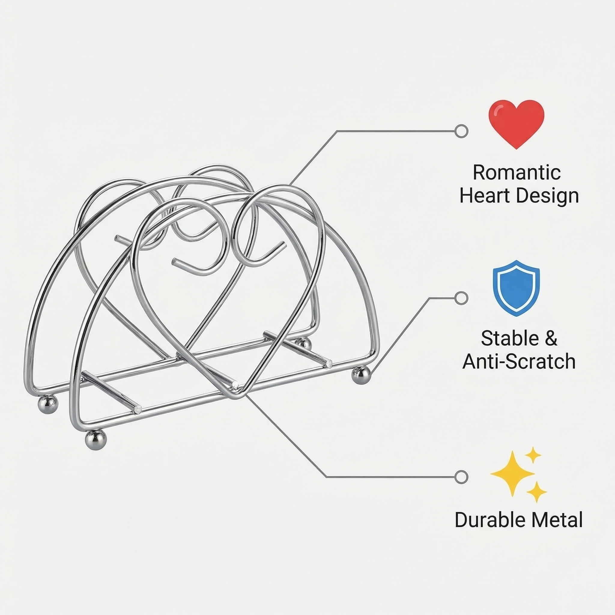 Heart-shaped Metal Napkin Holder